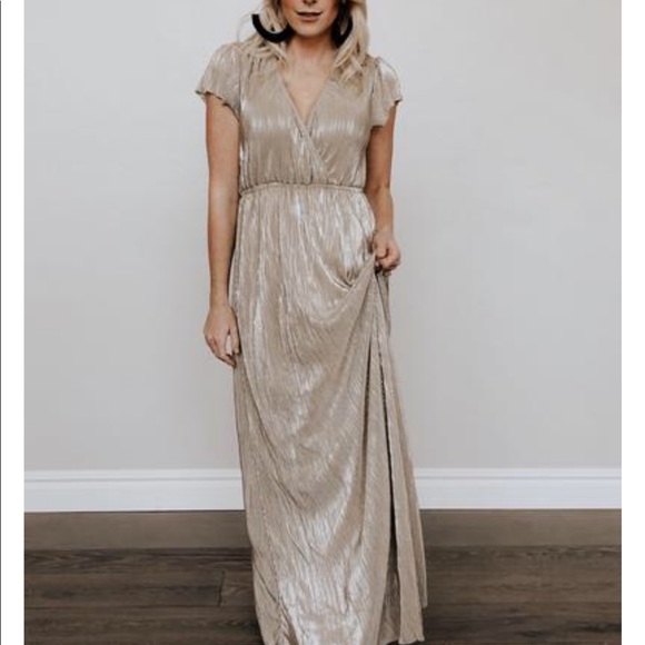 athena pleated maxi dress